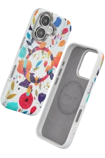 Onegif iPhone 16 Flower Series Magsafe Kapak - Beyaz - Görsel 2