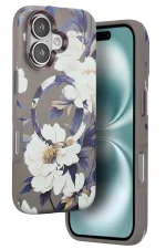 Onegif iPhone 16 Flower Series Magsafe Kapak - Gri