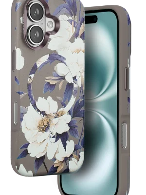 Onegif iPhone 16 Flower Series Magsafe Kapak - Gri