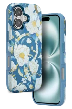 Onegif iPhone 16 Flower Series Magsafe Kapak - Mavi