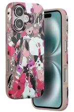 Onegif iPhone 16 Flower Series Magsafe Kapak - Pembe