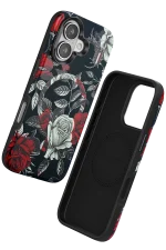 Onegif iPhone 16 Flower Series Magsafe Kapak - Siyah - Görsel 2