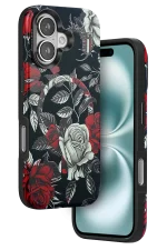 Onegif iPhone 16 Flower Series Magsafe Kapak - Siyah