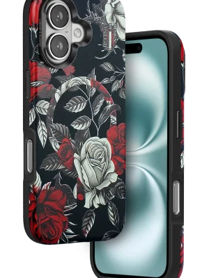 Onegif iPhone 16 Flower Series Magsafe Kapak - Siyah
