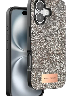 Onegif iPhone 16 Plus Bright Simli Kapak - Gold