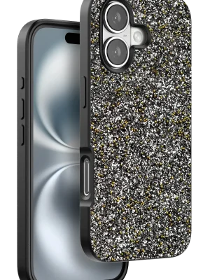 Onegif iPhone 16 Plus Bright Simli Kapak - Gümüş