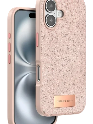 Onegif iPhone 16 Plus Bright Simli Kapak - Pembe