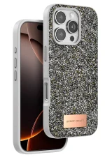 Onegif iPhone 16 Pro Bright Simli Kapak - Gümüş