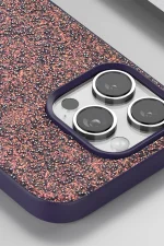 Onegif iPhone 16 Pro Bright Simli Kapak - Çöl Titanyum - Görsel 2