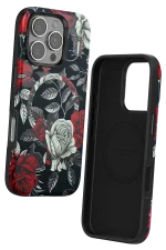 Onegif iPhone 16 Pro Flower Series Magsafe Kapak - Siyah - Görsel 2