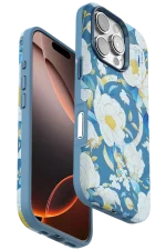 Onegif iPhone 16 Pro Max Flower Series Magsafe Kapak - Mavi