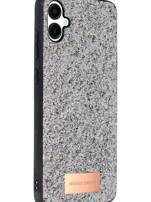 Onegif Samsung Galaxy A06 Bright Simli Kapak - Gümüş