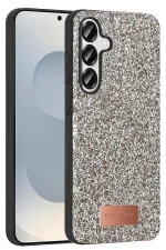 Onegif Samsung Galaxy S25 Bright Simli Kapak - Gold