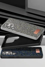 Onegif Samsung Galaxy S25 Ultra Bright Simli Kapak - Gold - Görsel 3