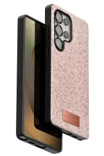 Onegif Samsung Galaxy S25 Ultra Bright Simli Kapak - Pembe