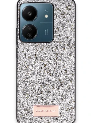 Onegif Xiaomi Redmi 13C Bright Simli Kapak - Gümüş