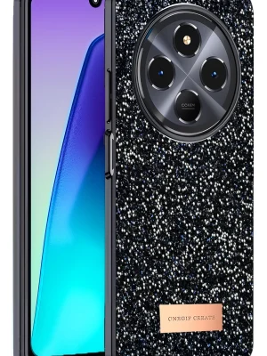 Onegif Xiaomi Redmi 14C Bright Simli Kapak - Siyah