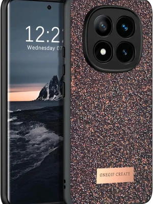 Onegif Xiaomi Redmi Note 14 Pro 4G Bright Simli Kapak - Derin Mor