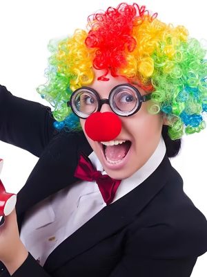 Palyaço Kostüm Aksesuar Seti 3’lü – Peruk Burun Gözlük