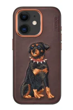 Venco iPhone 11 Perma Desenli Kapak - Koyu Kahve