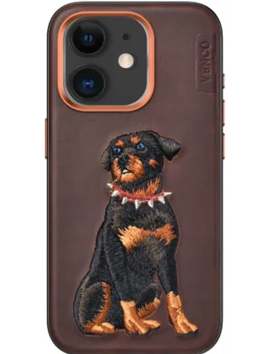 Venco iPhone 11 Perma Desenli Kapak - Koyu Kahve