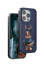 Venco iPhone 15 Pro Perma Desenli Kapak - Lacivert - Görsel 2