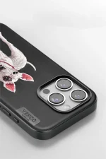 Venco iPhone 15 Pro Perma Desenli Kapak - Siyah - Görsel 3