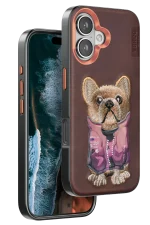 Venco iPhone 16 Cute Desenli Kapak - Koyu Kahve