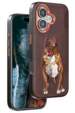 Venco iPhone 16 Perma Desenli Kapak - Kahverengi