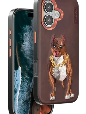 Venco iPhone 16 Perma Desenli Kapak - Kahverengi