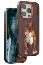 Venco iPhone 16 Pro Perma Desenli Kapak - Kahverengi