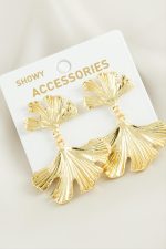 Yaprak Trend Metal Küpe-Sarı - Görsel 2