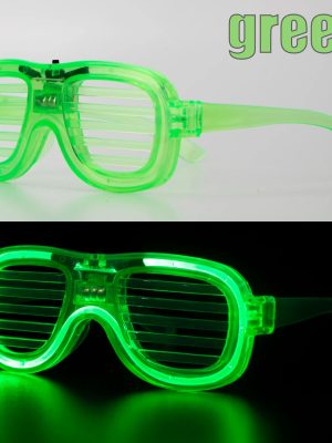 Yeşil LED Işıklı Parti Gözlüğü – Neon Glow Şerit Gözlük 3 Modlu