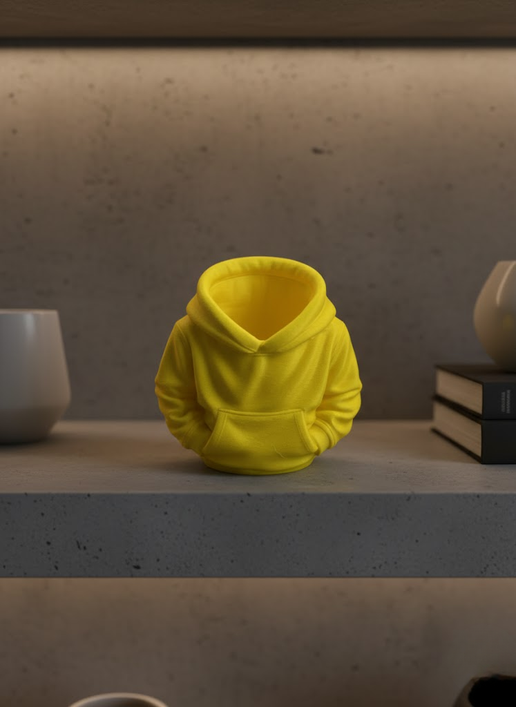 1-169.png Sarı Hoodie Kalemlik 10x10 cm Masa Üstü Düzenleyici - Görsel 1