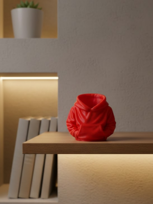 Kırmızı Hoodie Kalemlik 10x10 cm Masa Üstü Düzenleyici