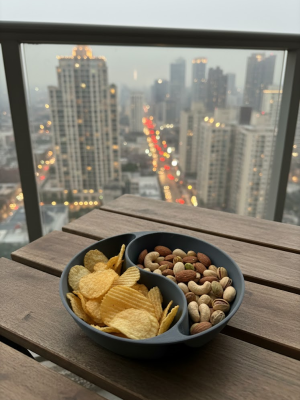 Gri Çerezlik Kase Seti Modern Bölmeli Sunum Tasarımı