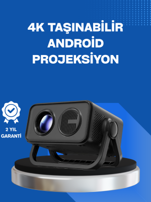 Android TV 11 İşletim Sistemli Elektrikli Odaklama Projektör