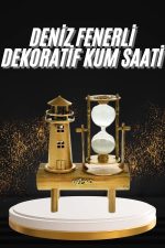 Hediyelik Eşya Retro Deniz Fenerli Kum Saati Ahşap Görünümlü Dekoratif Eşya