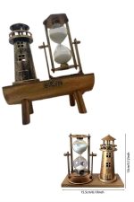Hediyelik Eşya Retro Deniz Fenerli Kum Saati Ahşap Görünümlü Dekoratif Eşya - Görsel 5