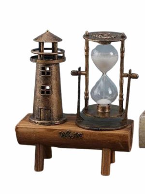 Dekoratif Kum Saati Deniz Feneri Retro Masa Hediyeli Eşya
