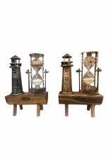 Dekoratif Kum Saati Deniz Feneri Retro Masa Hediyeli Eşya - Görsel 3