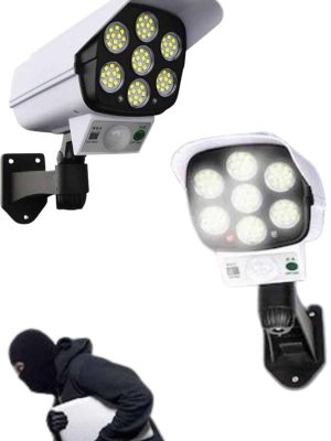 Solar Bahçe Aydınlatması Hareket Sensörlü Uzaktan Kumandalı Kamera Görünümlü