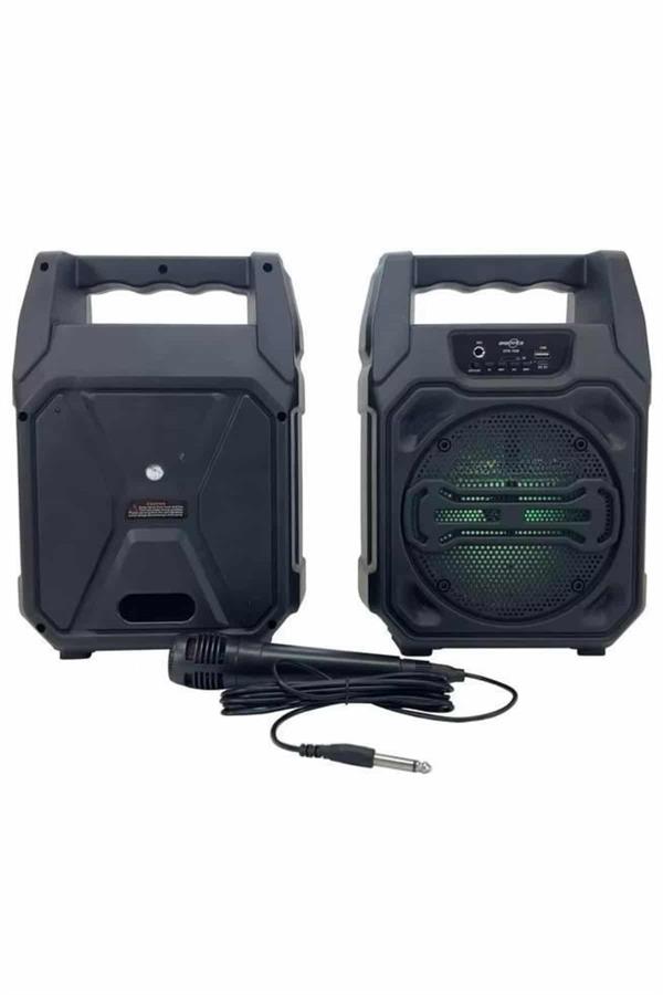 Compressed by jpeg-recompress Karaoke Mikrofonlu Fm Radyolu Bluetooth Hoparlör Yüksek Ses Kaliteli - Görsel 3