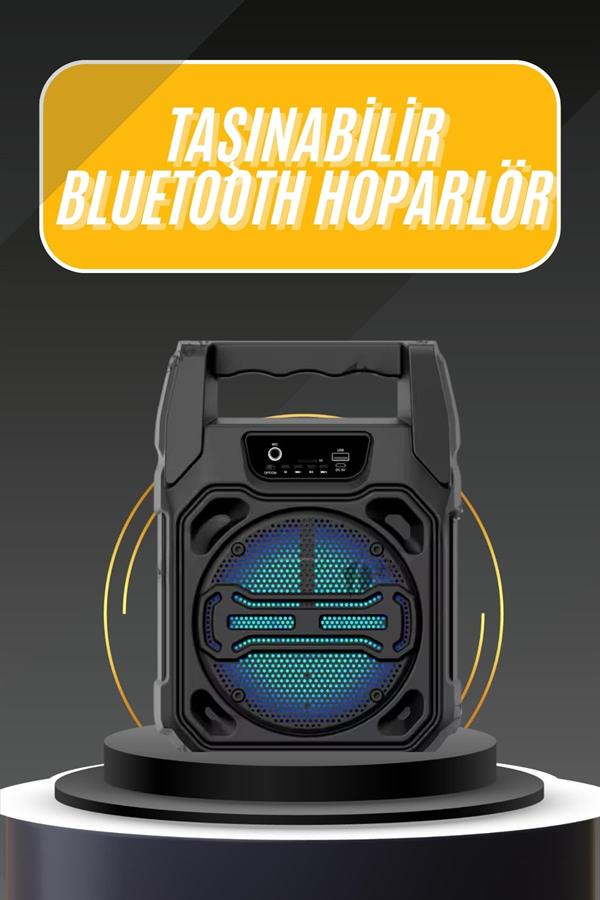 Compressed by jpeg-recompress Karaoke Mikrofonlu Fm Radyolu Bluetooth Hoparlör Yüksek Ses Kaliteli - Görsel 2