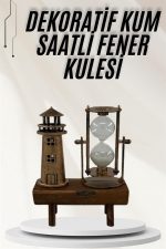 Hediyelik Eşya Retro Ahşap Deniz Feneri Kum Saati Biblo - Görsel 2