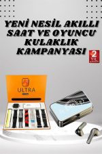 Aynalı Bluetooth Kulaklık ve 7 Kordonlu Akıllı Saat Dijital Göstergeli Uzun Pil Ömrü - Görsel 2