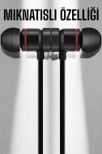 Kablolu Mıknatıslı Sport Kulaklık Bluetooth Bağlantılı - Görsel 3
