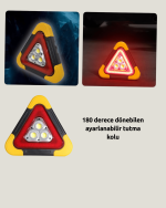 Solar Şarjlı Üçgen LED Park ve İkaz Lambası - Görsel 3