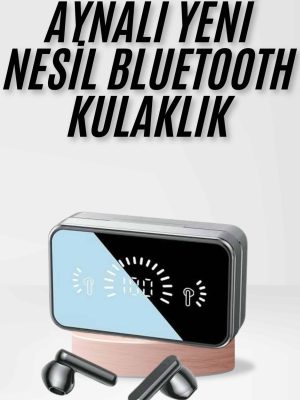 Yeni Nesil Kablosuz Kulaklık Aynalı Powerbank Özellikli Bluetooth Bağlantılı Dijital Göstergeli