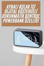 Powerbankli Bluetooth Kulaklık Yüksek Ses Aynalı Çift Dijital Gösterge Ekranı - Görsel 2